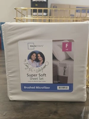 MAINSTAYS Super Soft Sheet Set Full BRUSHED MICROFIBER Beige Color Eyed- NEW - Image 1 of 2