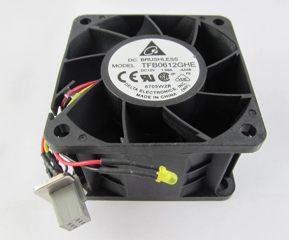 1pc Delta TFB0612GHE 60x60x38mm 60mm 6038 12V 1.68A DC Cooling Fan 6P Connector - Image 1 of 4