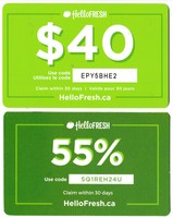 2 collectible HELLOFRESH gift card Canada Germany USA meal-kit 