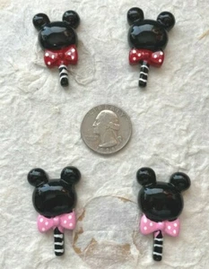 10 pcs x 1.5" Resin Mickey Minnie Mouse w/Polka Dot Bow Flatbacks/Embellishments - Picture 1 of 4