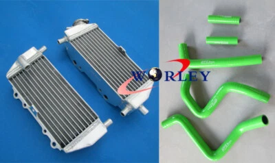 Aluminum Radiator & hose For Kawasaki KX250 KX 250 1999 2000 2001 2002 99-02 - Image 1 of 4