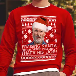 Roy Keane Alabanza Santa Rojo Navidad Jersey Adultos y Niños Tallas Utd Bosque - Imagen 1 de 2