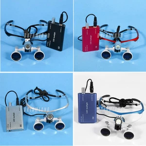 Lenti di ingrandimento binoculare medico chirurgico dentale 3,5x420 mm con luce frontale LED SKA - Foto 1 di 5