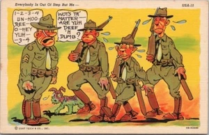 Vintage 1940 RAY WALTERS Comic Military WWII Postcard "Everybody is Out of Step" - Picture 1 of 2