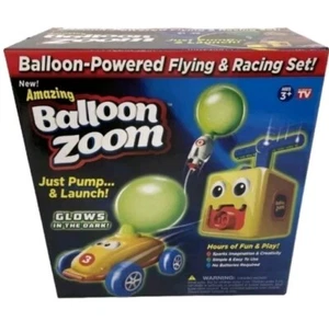 Amazing Ballon Zoom - Ballon-Powered Flying & Racing Set - Glows In The Dark - Picture 1 of 1