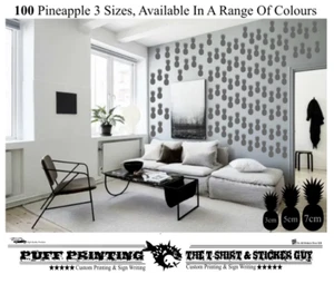 100 pegatinas de pared de piña, pared de dormitorio infantil, decoración de guardería, calcomanías de habitación de niña - Imagen 1 de 2