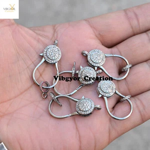 Natural Topaz Gemstone Finding Handmade Lock 925 Solid Silver Lobster Clasp - Picture 1 of 3