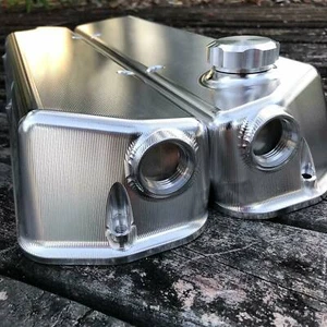 Billet Rocker Covers 304 308 5 Litre VN Heads - Raw Finish - Notched - Picture 1 of 4