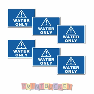 Water Only Sticker 60mm 6 pack quality water & fade proof vinyl - Picture 1 of 1
