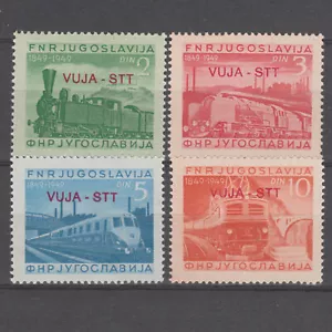 Trieste Zone B 1950 19-22 trains/railroad with VUJA STT overprint MNH - Picture 1 of 1