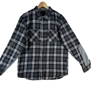 Oakley Men's Size L Check Gray Elbow Patched Long Sleeves Casual Shirt - Image 1 of 4