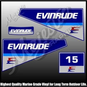 EVINRUDE - 15 hp - DECAL SET - OUTBOARD DECALS - Picture 1 of 1