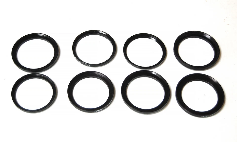 Eight Assorted Filter Adapters Step Up Rings Tiffen Rilex - Image 1 of 2