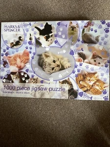 Marks & Spencer 1000 Pc Jigsaw Kittens Paws & Fishbones 68x48cms - Picture 1 of 12