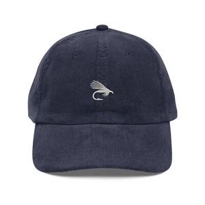 Drift Fly Heritage Edition Embroidered Fly-Fishing Hat Corduroy Dad Cap - Picture 1 of 7