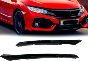 Se adapta al juego de moldeo de párpados delanteros Honda Civic 2016 2018 negro brillante negro - Imagen 1 de 3