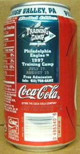 COCA-COLA PHILADELPHIA EAGLES 1997 TRAINING CAMP Soda CAN Coke FOOTBALL gd. 1/1+ - Bild 1 von 4