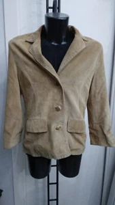 GENUINE LEATHER Giacca in vera pelle usato donna woman beige Tg 48 XYM750L - Imagen 1 de 10