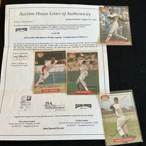 Bob Gibson, Frank Robinson, Jim Palmer, Duke Snider 4 card Auto Lot #NNO JSA - Picture 1 of 5