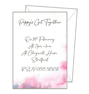 INVITATIONS Personalised pk 10, birthday party invites pink ladies girls si46 - Picture 1 of 10