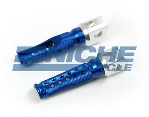 Kawasaki Ninja ZX10R ZX1000D 06-07 Front Blue Slash Cut Billet Race Foot Pegs - Picture 1 of 1