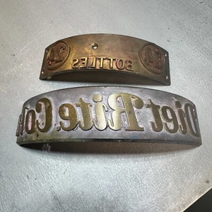 Vintage Diet Rite Cola Soda Crate Solid Brass Stamps Press Schmutz Louisville KY - Picture 1 of 16