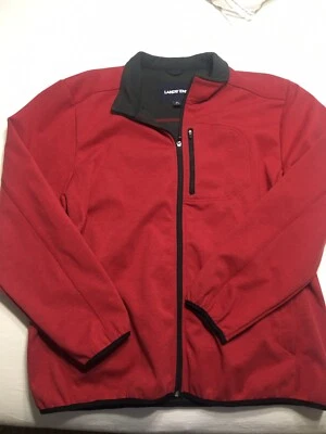 Mens LANDS END Red  Lightweight Full Zip Up Jacket Polyester Blend Sz XL - Image 1 of 4