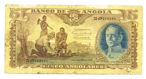 Angola Administración Portuguesa Banco de Angola 5 Angolares 1947 F Pick #77 - Imagen 1 de 2