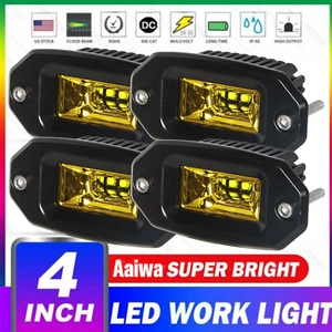 4pcs 4Inch 40W Flush Mount LED Work Light Pods UTE SUV Bumper Reverse Lamps 5" - Picture 1 of 7