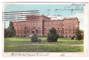 Antigua postal de 1906 del edificio de mujeres, Michigan Agricultural College, Lansing - Imagen 1 de 2