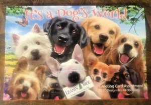 20 Leanin Tree Greeting Box Cards Set IT'S A DOG'S WORLD, LOTS Cute Funny Dogs - Picture 1 of 4