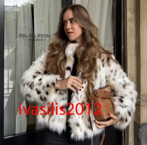 ZARA WOMAN BNWT FW24 SNOW LEOPARD FAUX FUR JACKET ZW COLLECTION S,M,L 4360/241 - Picture 1 of 10