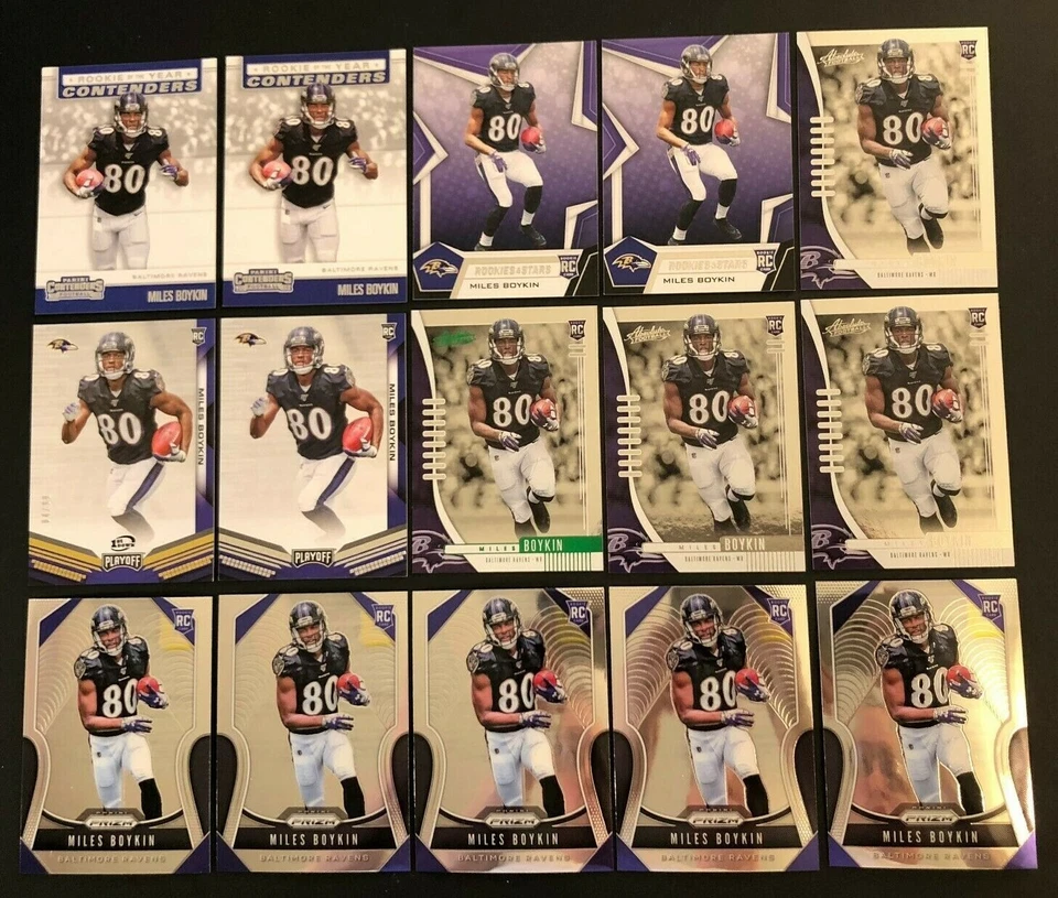 MILES BOYKIN 2019 RC LOT x15 - Prizm x5, Contenders, Playoff #/99 +More - RAVENS - Image 1 of 1