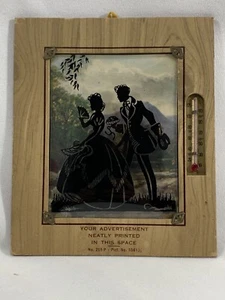 Vintage Bubble Glass Silhouette Thermometer Advertising Picture SAMPLER 6 1/2" - Picture 1 of 12