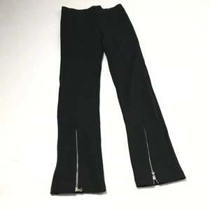 Me. n .u Girls Casual Pants Size M Black Zip Ankle Pull On Flat Front Stretch  - Picture 1 of 4