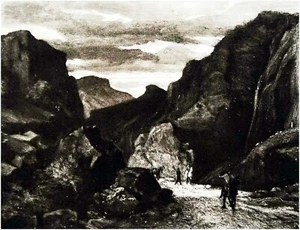LES GORGES d'OLLION - Gravure du 19e  siècle (de Decamps) - Bild 1 von 2
