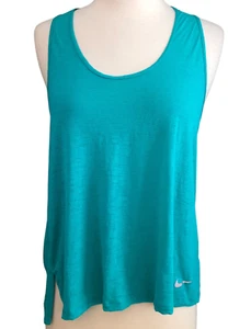 Nike Dri Fit Burnout Racerback Tank Top Womens sz Large Teal Green Light 831782 - Picture 1 of 7
