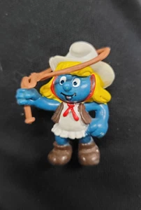 Cowgirl Schlumpfine Figur - Schleich Peyo, 1981 Hong Kong (JF33 - Bild 1 von 2