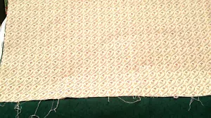 Fabric Anna Christie Brown & Walnut Leaves Diagonal Pattern on Champagne $2.95 - Picture 1 of 3