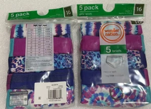 10PCS Wonder Nation Girls Cotton Brief Underwear, 5Pack, Sizes 16 - Picture 1 of 2
