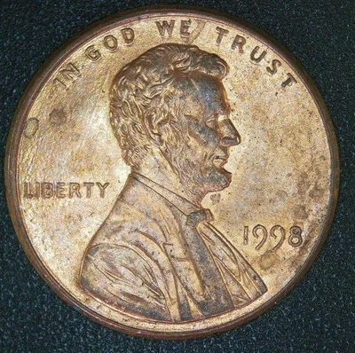 1998-P Lincoln Cent WIDE AM Variety FS-901 • Raw AU Circulated • Rare Error - Image 1 of 3
