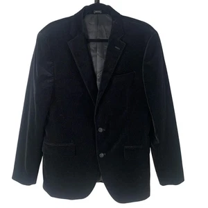 NEW JF J. Ferrar Sz 42R Velvet Sport Coat Blazer Jacket Black Holiday Formal - Picture 1 of 10
