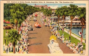 St. Petersburg FL-Florida, Festival Of States Parade, Floats Vintage Postcard - Picture 1 of 2