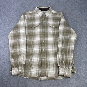 Barbour Hemd Herren Large beige kariert Flanell Steve McQueen Knopfleiste Overshirt - Bild 1 von 12