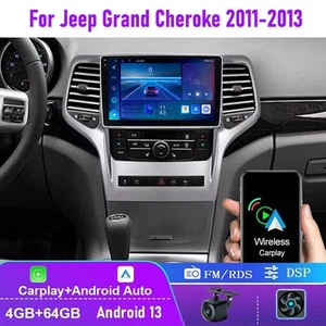 4+64GB For 2011-2013 Jeep Grand Cherokee Car Stereo Radio Carplay Android 13 GPS - Picture 1 of 20