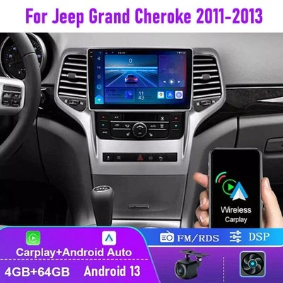 4+64GB For 2011-2013 Jeep Grand Cherokee Car Stereo Radio Carplay Android 13 GPS - Image 1 of 4