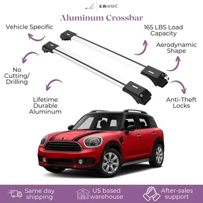 ERKUL Roof Rack Cross Bars | Mini Cooper Countryman 2017-2024 Aluminum OPEN-BOX - Image 1 of 4