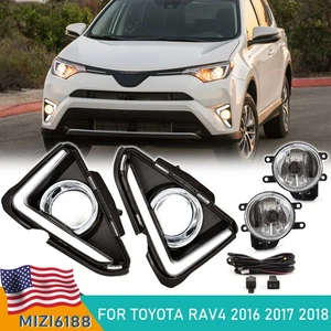 LED DRL Front Bumper Fog Light w/ Signal Lamp For Toyota RAV4 2016 2017 2018 - Picture 1 of 17