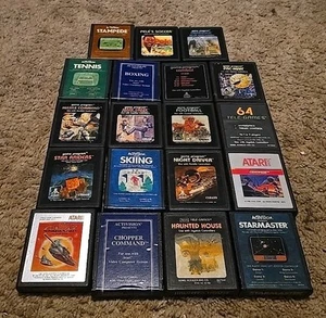 Lot Of 19  Atari 2600 Games - Pac-Man, Combat, Defender, Missile Command, Tennis - Picture 1 of 5