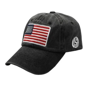 Adjustable Embroidered Dad Hat USA Flag Hat American Flag Baseball Cap Washed... - Picture 1 of 6